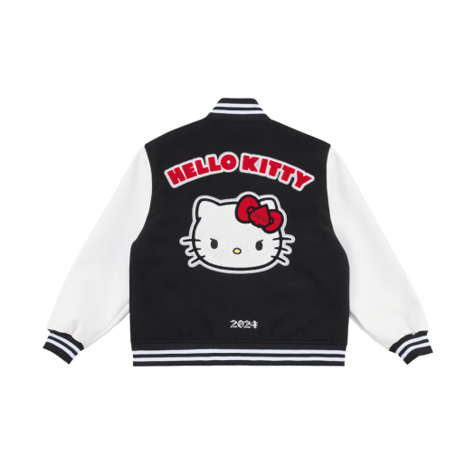 2NE1 x Hello Kitty Stadium Jumper Black White - OUR K - POP