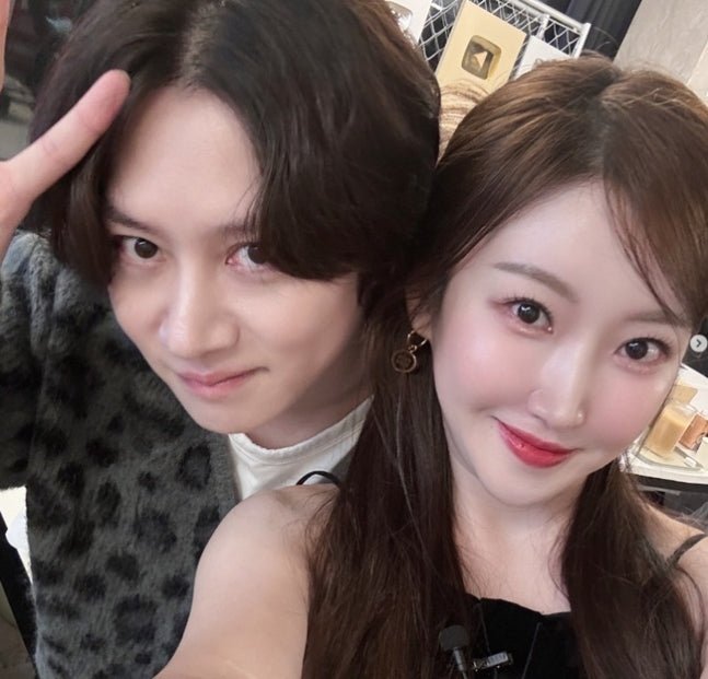 Influencer Lee Eun-yool, known for her role in 'I'm Solo,' shares heartwarming selfie with Super Junior's Kim Heechul after recent break-up news. - OUR K-POP