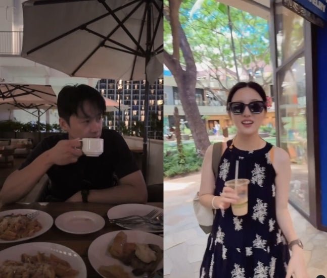 Kim So-young shares adorable moments with husband Oh Sang-jin while enjoying coffee in Hawaii, highlighting their family life and travel plans. - OUR K-POP