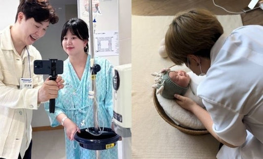 Park Soo-hong's wife Kim Da-ye shares adorable newborn photos of their daughter Jeon-bok while expressing parental concerns during a photoshoot. - OUR K-POP