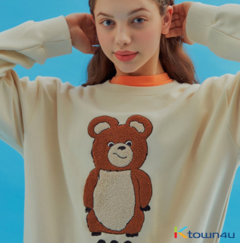 [AQO STUDIOSPACE] AQO ERIC BEAR SWEATSHIRTS_IVORY(1) - OUR K - POP