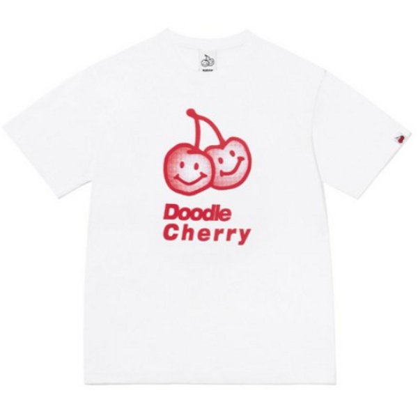 BIG DOODLE CHERRY T - SHIRTS KH (WHITE) - OUR K - POP