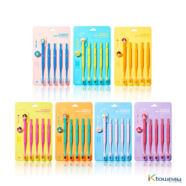 BTS - BTS Character Figure Toothbrush Set 5p - OUR K - POP