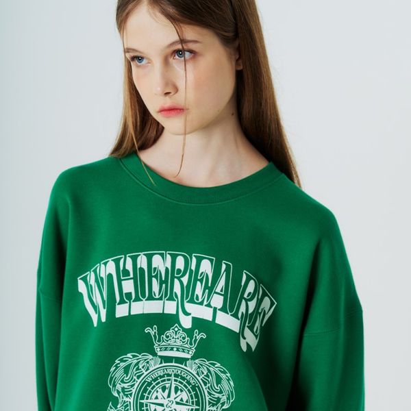 [WHEREAREYOUGOING] Authentic Emblem Sweatshirt [Green][1]