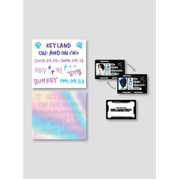 KEY (SHINee) - [2024 KEYLAND ON : AND ON <#>] LENTICULAR ID CARD + FANLIGHT DECO STICKER SET - OUR K - POP